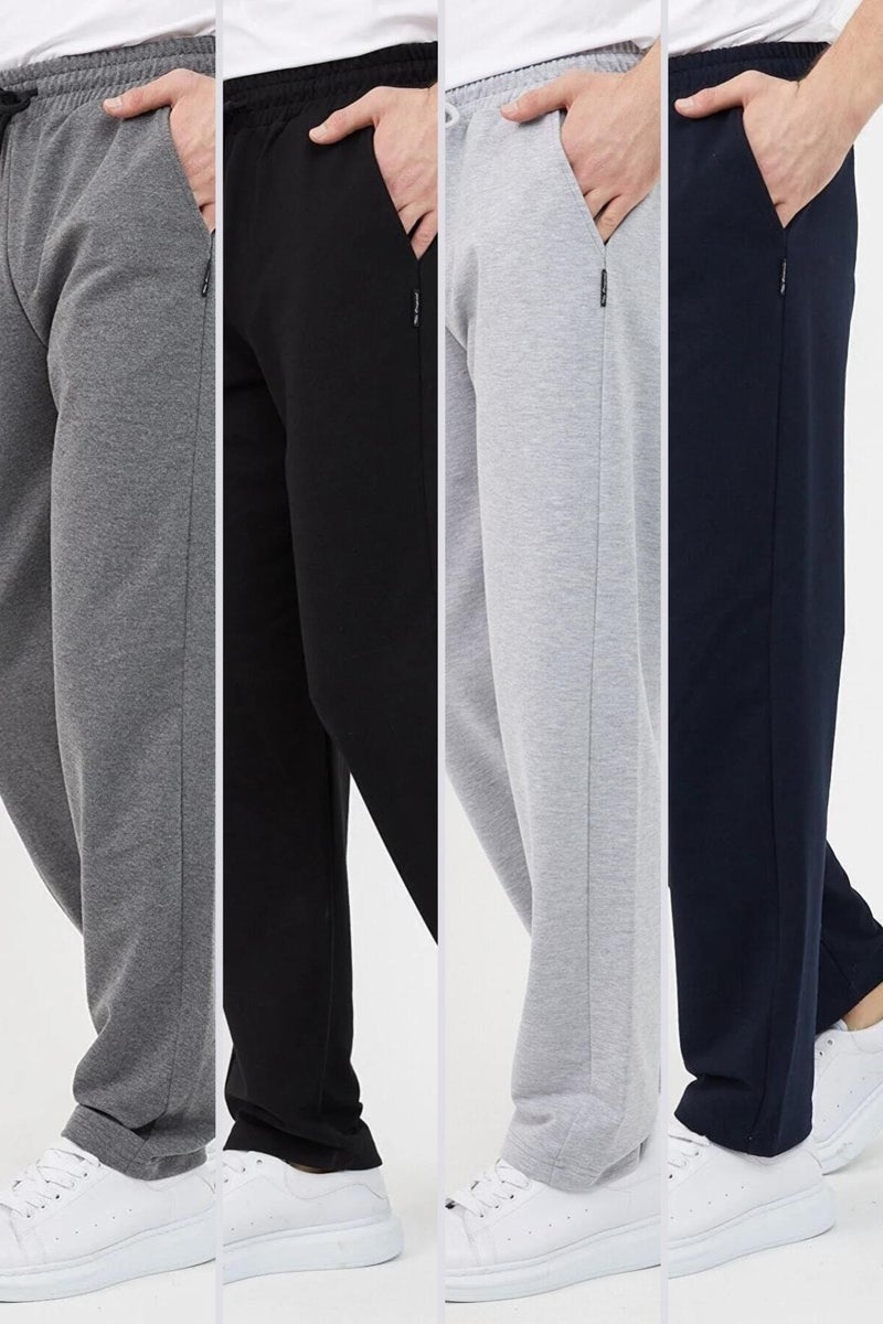 Multi-Colored Men's Straight Leg Comfortable Cut 4-Piece Sweatpants Pack