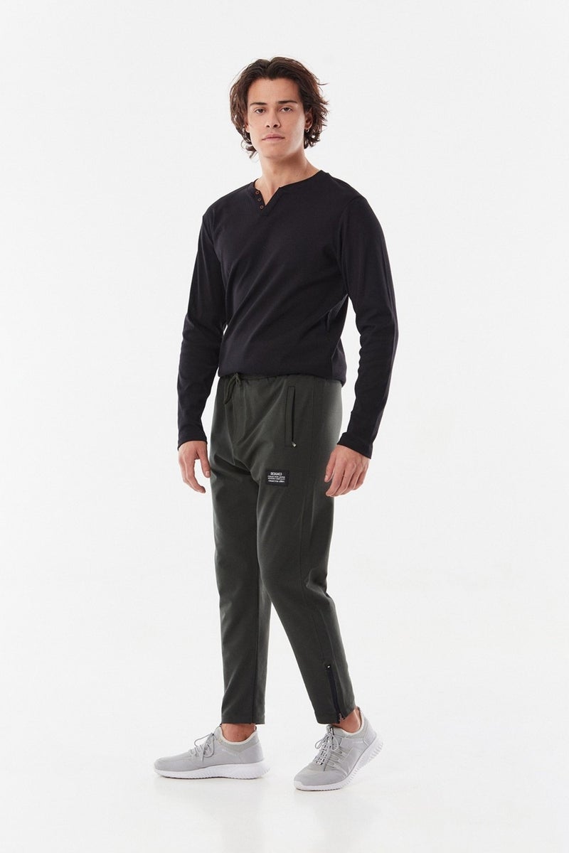 Sweatpants with Zippered Legs and Elastic Waistband