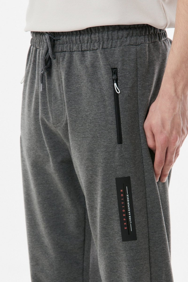 Printed Pocket Zipper Sweatpants