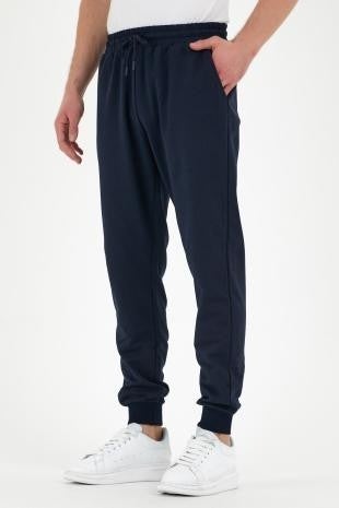 Black-Grey-Navy Blue 3-Piece Men's Sweatpants Labeled Back and Side Pockets Regular Fit