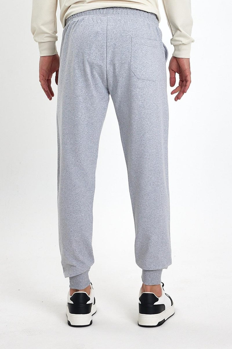 Men's Black-Grey Back Pocket Label Detailed Regular Fit 2-Piece Sweatpants