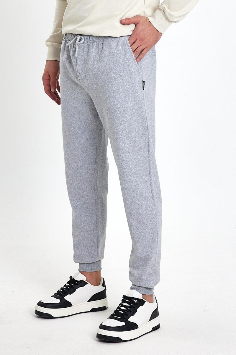 Men's Black-Grey Back Pocket Label Detailed Regular Fit 2-Piece Sweatpants