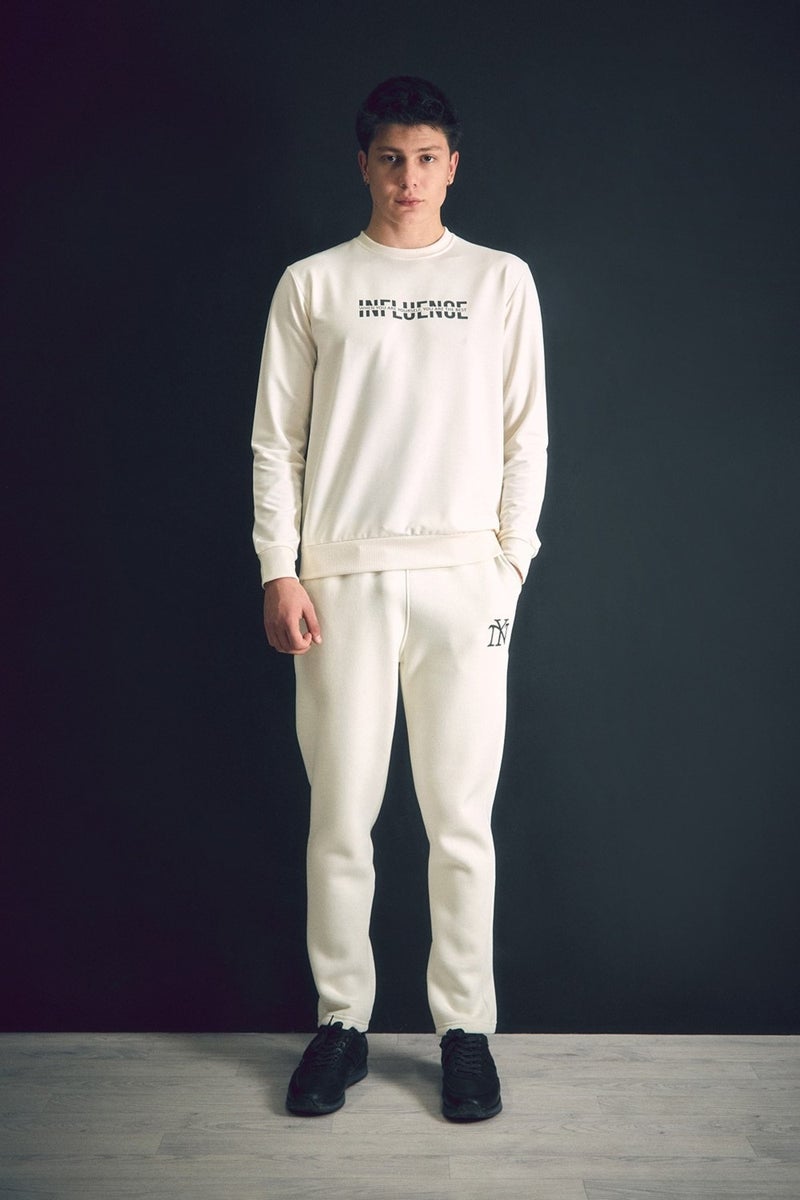 Ny Embroidered Elastic Waist Sweatpants