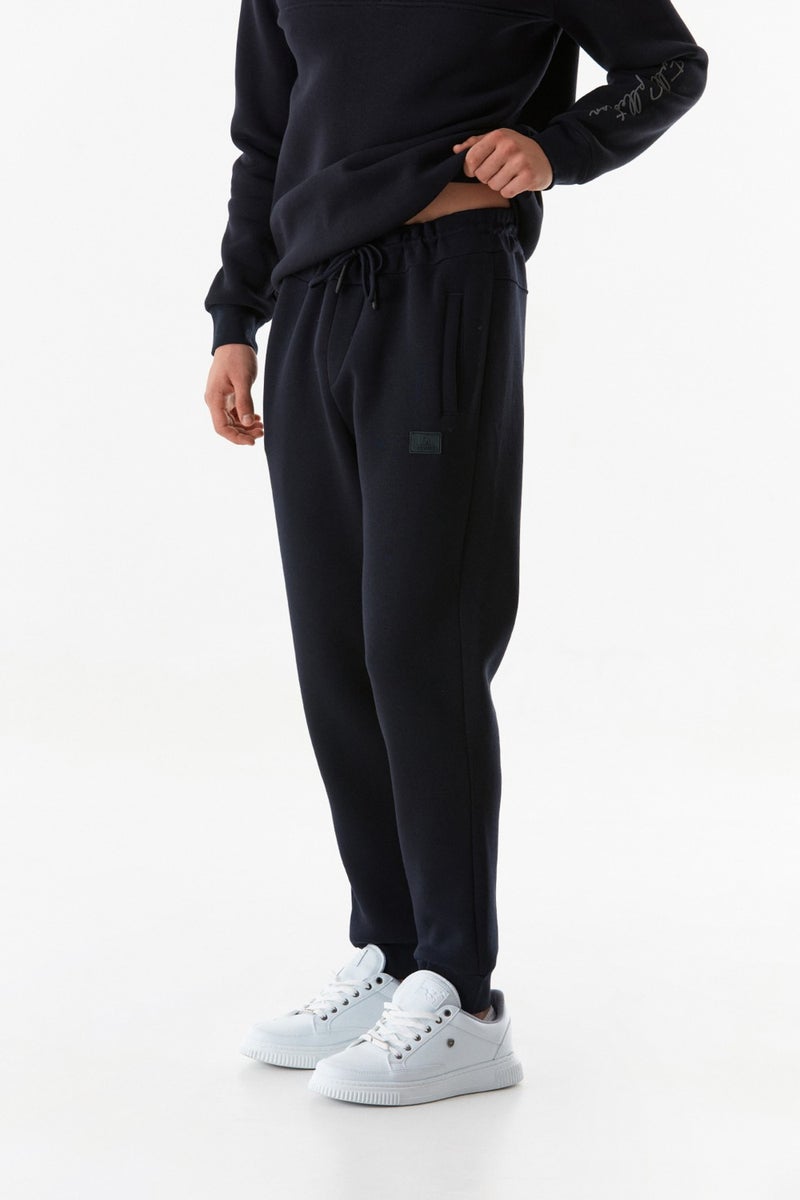 Embroidered Elastic Waist Jogger Sweatpants