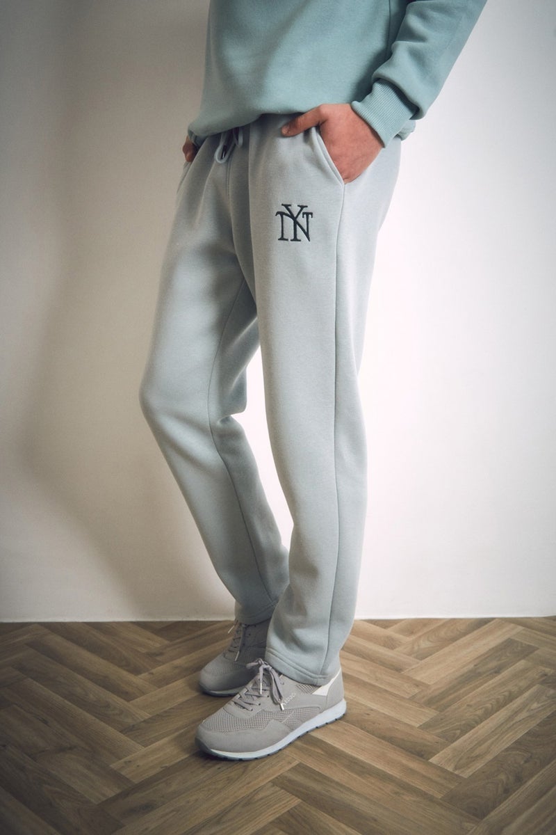 Ny Embroidered Elastic Waist Sweatpants