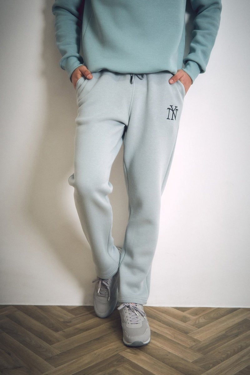 Ny Embroidered Elastic Waist Sweatpants