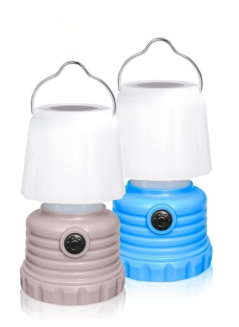 Portable Outdoor Camping Light, Lanterns Battery Powered Led, with Flame Flicker Lighting Mode, 600Lm, for Kids Camping Chair, Bedroom, Festival, Party Decoration and Outdoor(2 PCS)