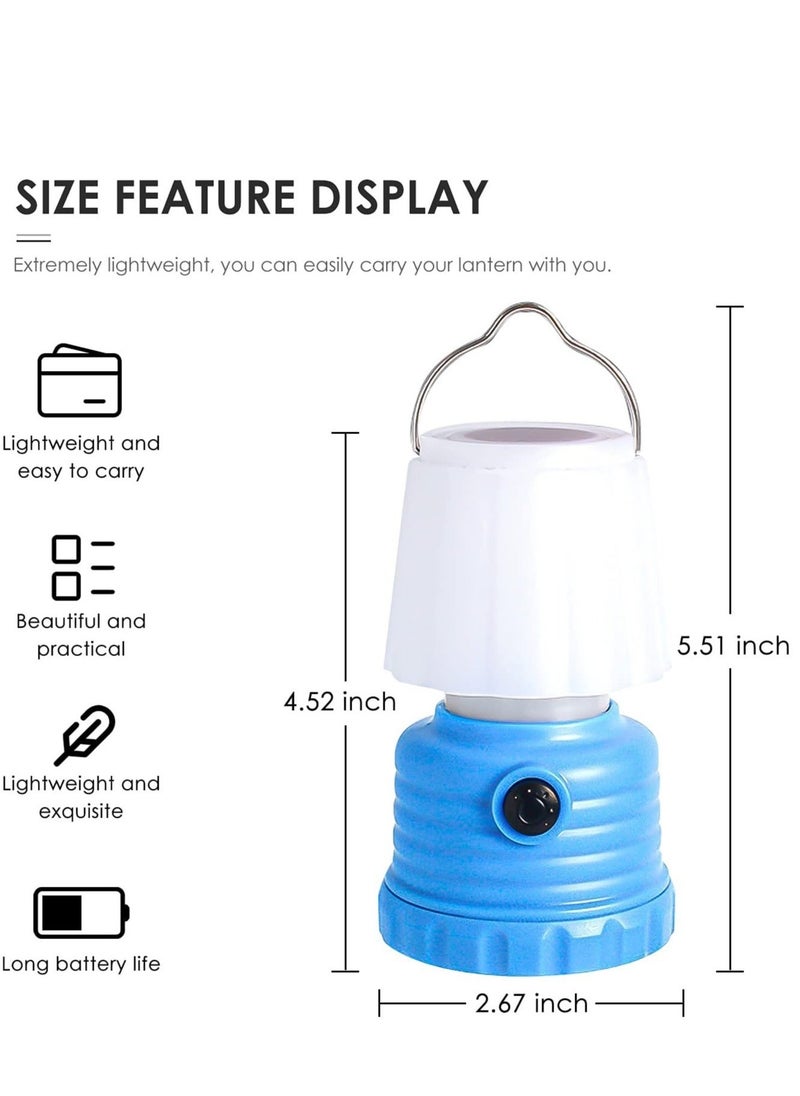 Portable Outdoor Camping Light, Lanterns Battery Powered Led, with Flame Flicker Lighting Mode, 600Lm, for Kids Camping Chair, Bedroom, Festival, Party Decoration and Outdoor(2 PCS)