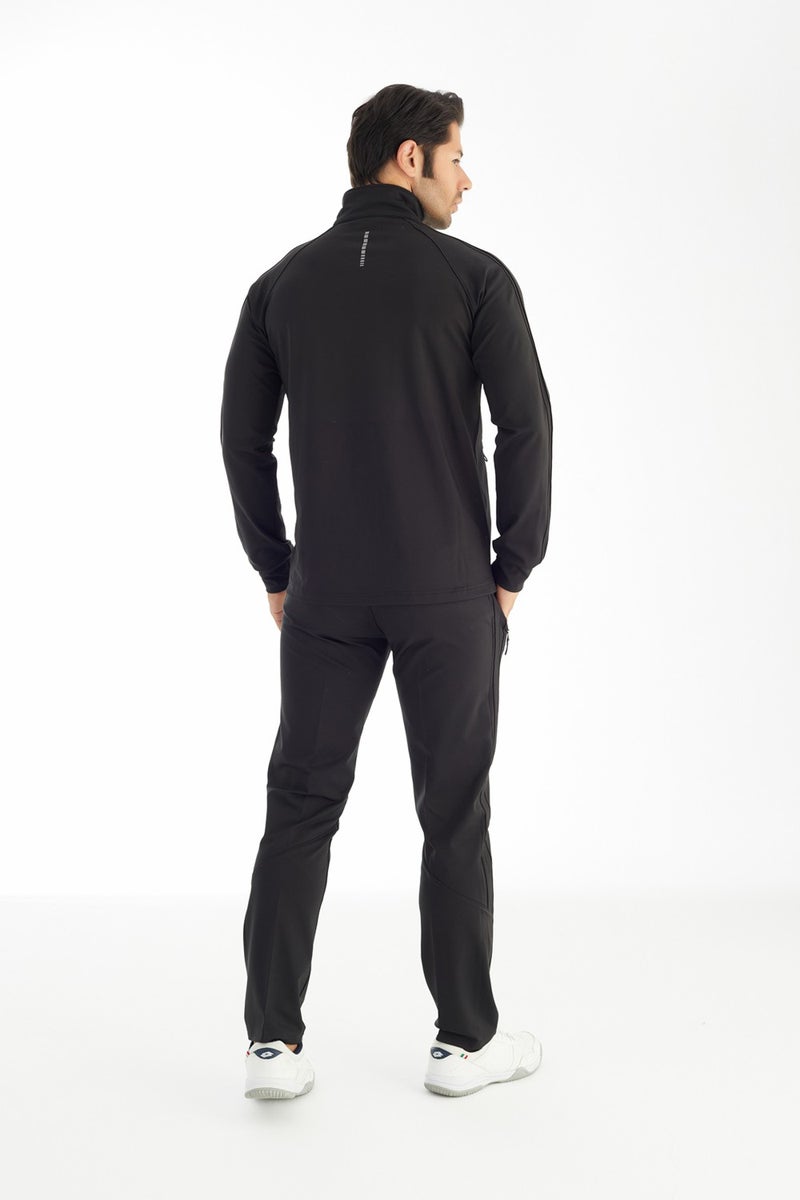 Diver - Men's Lycra Black Sports Tracksuit - 1241-10