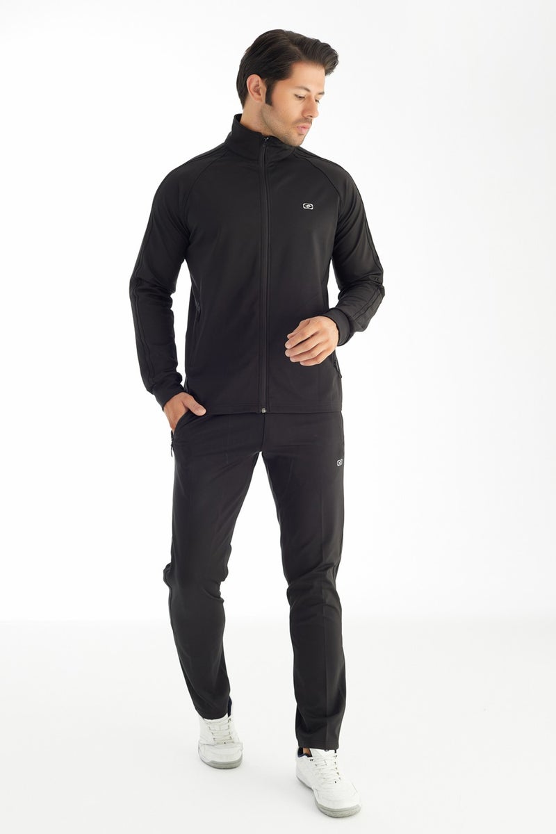 Diver - Men's Lycra Black Sports Tracksuit - 1241-10