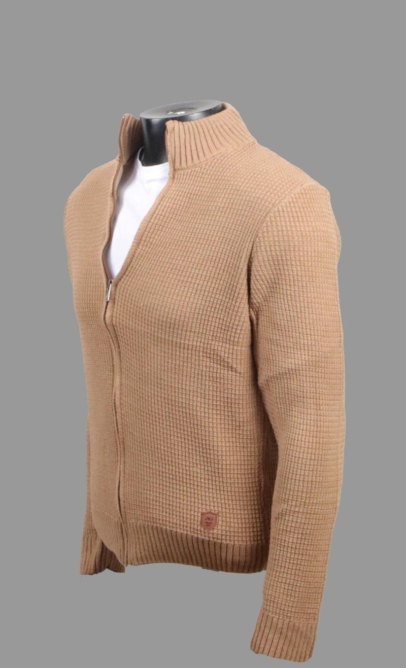 Turtleneck Zippered Knit Cardigan (E22-5714)