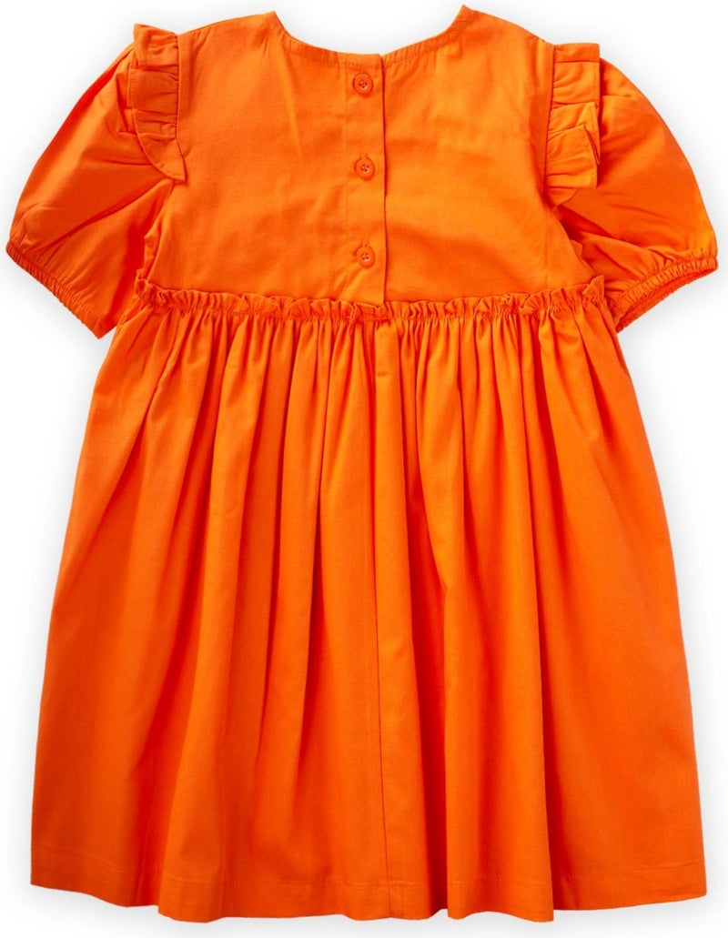 Robadan Ruffled Poplin Dress Orange