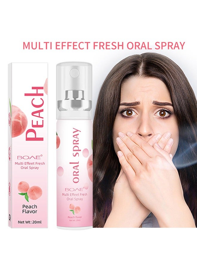 Multi Effeet Fresh Oral Spray - Bad Breath Treatment for Adults, White Peach Flavor Mouth Freshener, Effective Mouth Spray, Breath Freshener Spray, Oral Care Spray, Mouth Healthy Care 20ml