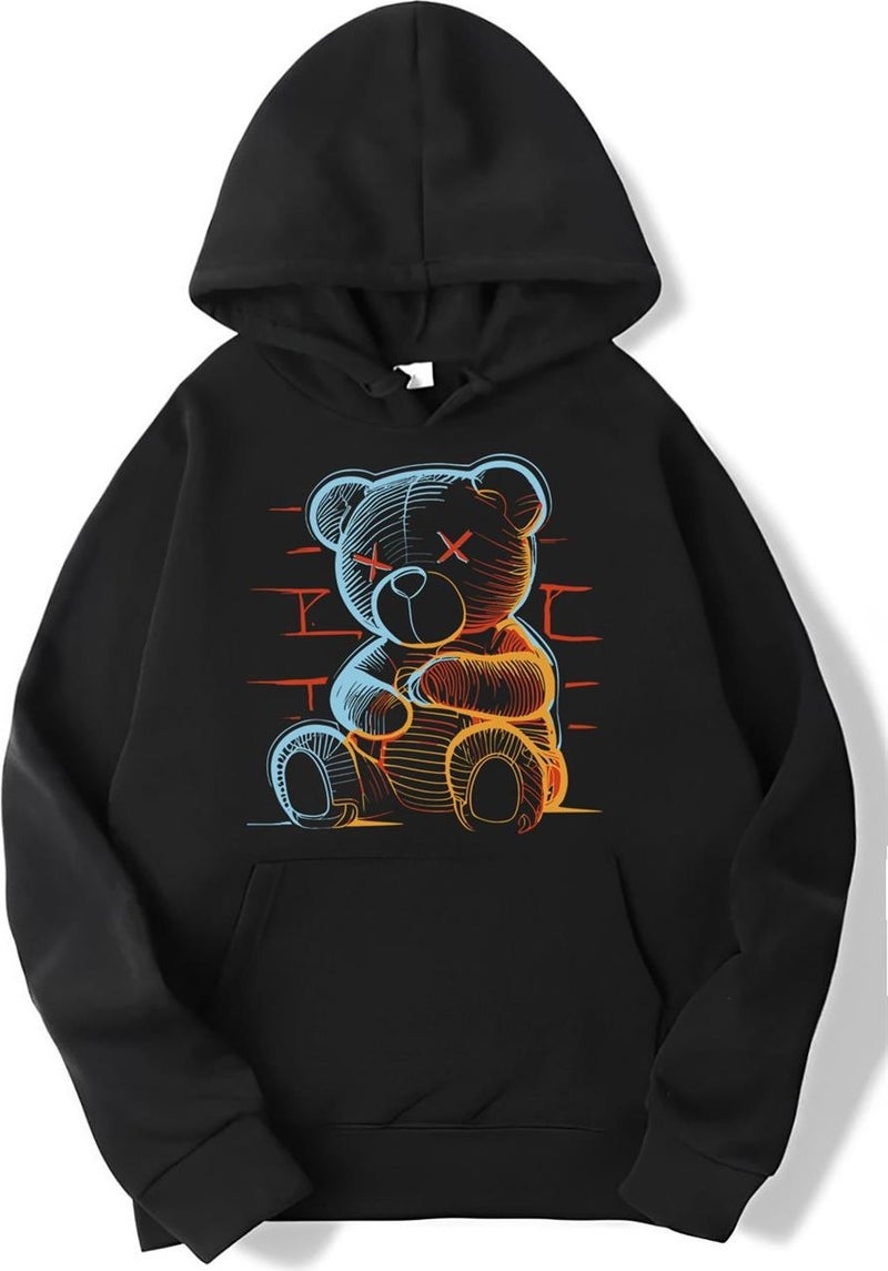 Oversize Neon Teddy Bear Hoodie