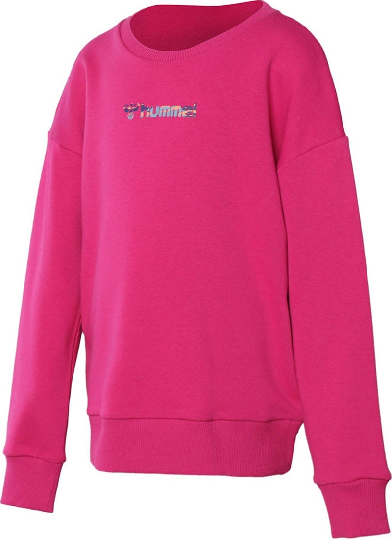 Crew Neck Printed Pink Women's Tracksuit 921484-2097 Hmlchansy Sweatshirt