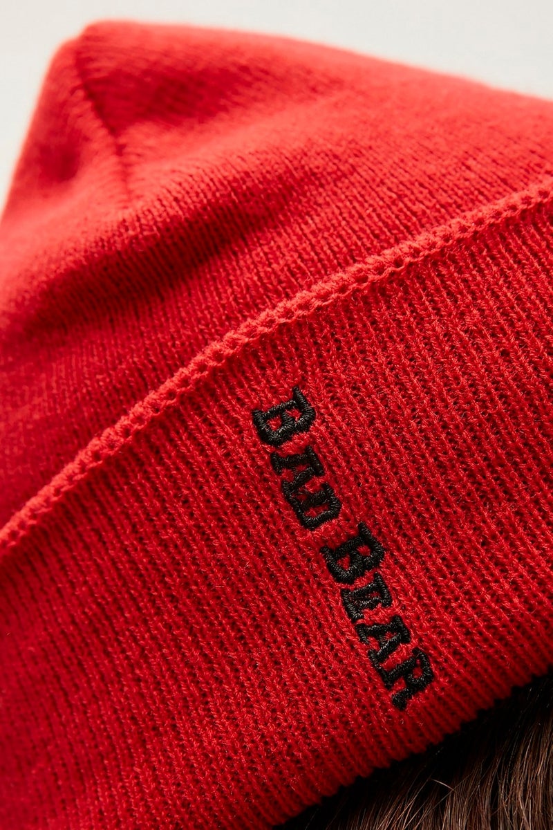 Label Beanie Crimsonred