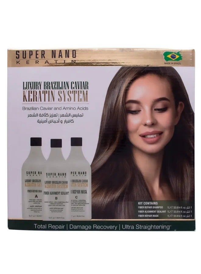 LUXURY BRAZILIAN CAVIAR KERATIN SYSTEM 3x1000ML