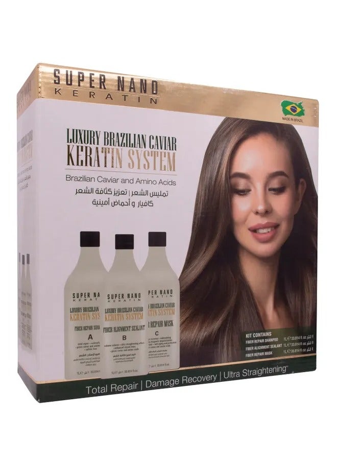 LUXURY BRAZILIAN CAVIAR KERATIN SYSTEM 3x1000ML