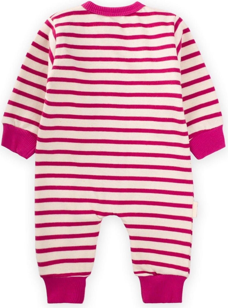 Striped Knitted Jumpsuit for 0-3 Years Fuchsia