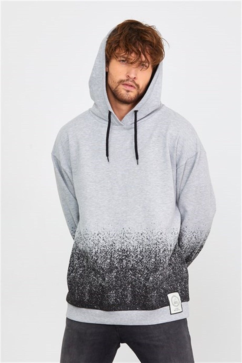 Unisex Oversize Printed Hooded Sweatshirt