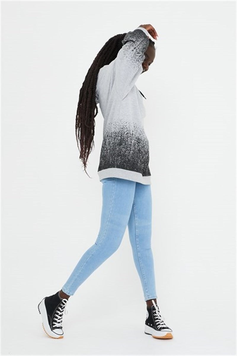 Unisex Oversize Printed Hooded Sweatshirt