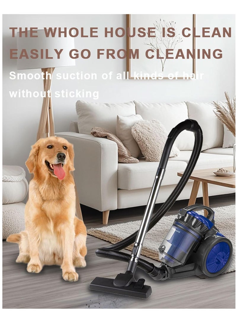 Vacuum Cleaner 3300W Multi Cyclonic Bagless Canister Vacuum Cleaner 3L With 5M Cable, Bagless Vacuum Cleaner for Home Office Pet Hair, Hard Floors, Carpet