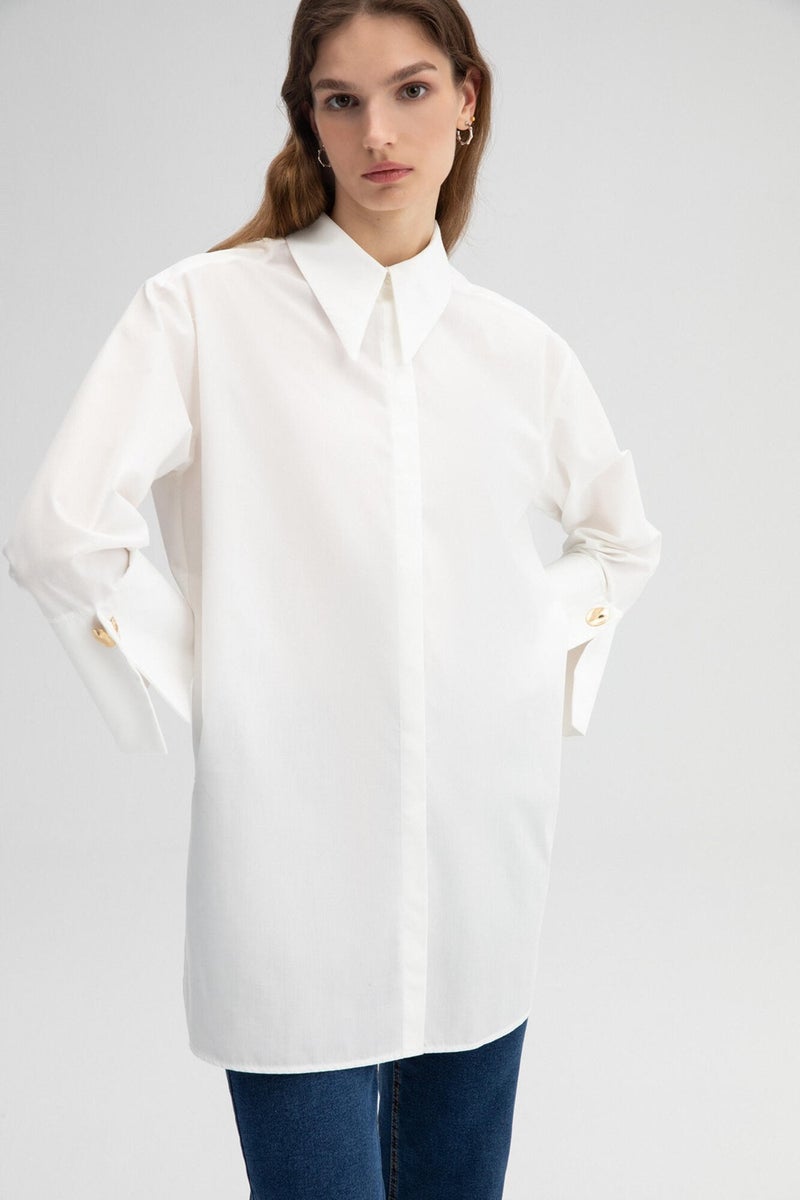 Touche Wide Cuff Poplin Shirt