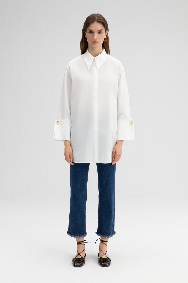 Touche Wide Cuff Poplin Shirt