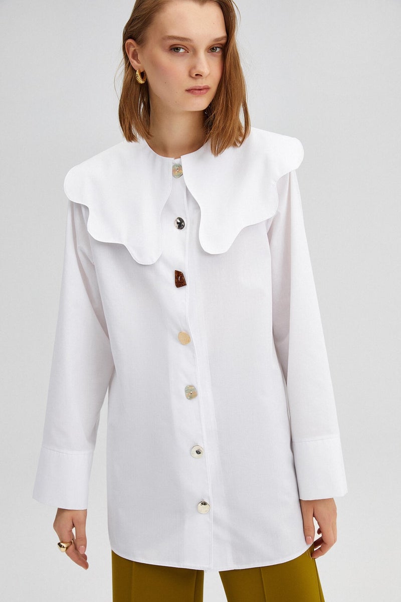 Touche Wide Collar Poplin Shirt