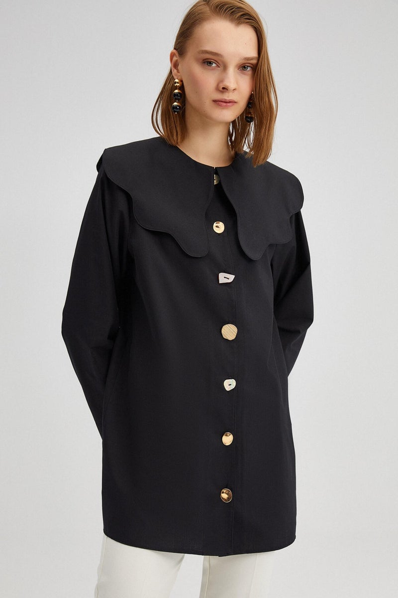 Touche Wide Collar Poplin Shirt