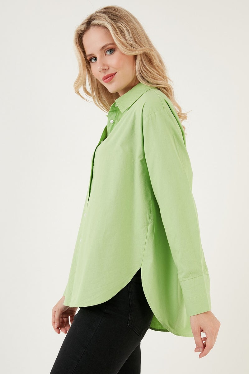 Oversize 100% Cotton Poplin Shirt Women's Shirt CF21S163867