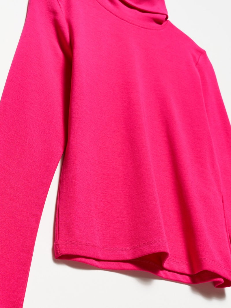 50167 Turtleneck Blouse-Fuchsia