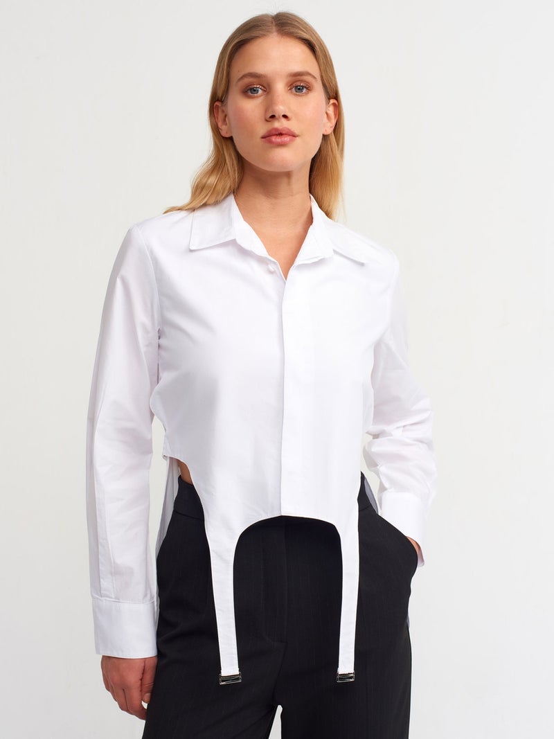 50181 Window Detailed Shirt-White