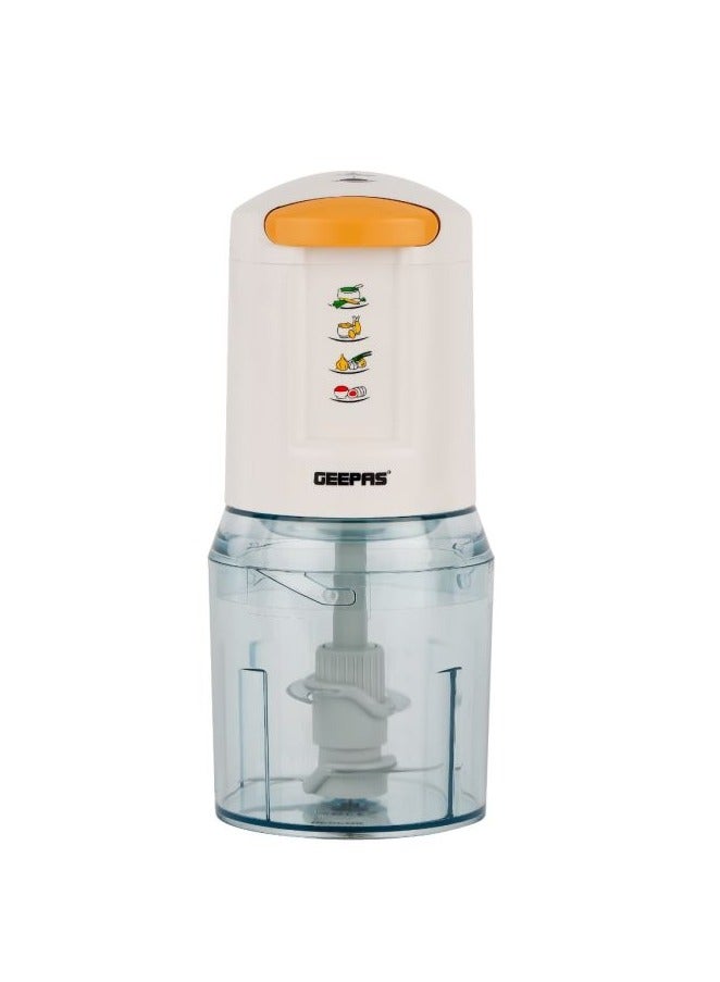 Geepas 500W Multi Chopper| 500ML Jar Capacity, 4 Stainless Steel Blades, 2 Speed, Mini Food Processor & Shredder | Perfect for Blending & Chopping Salads, Fruits, Vegetables