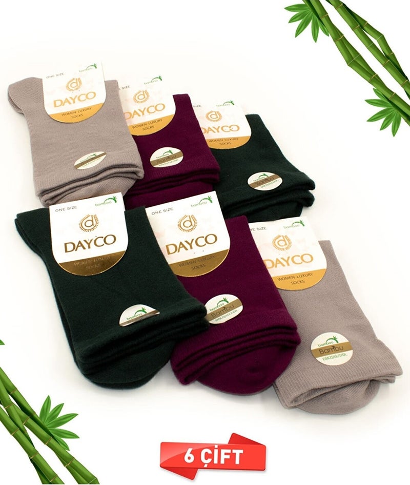 Premium Seamless Women's Bamboo Socks 6-Piece Assortment Set