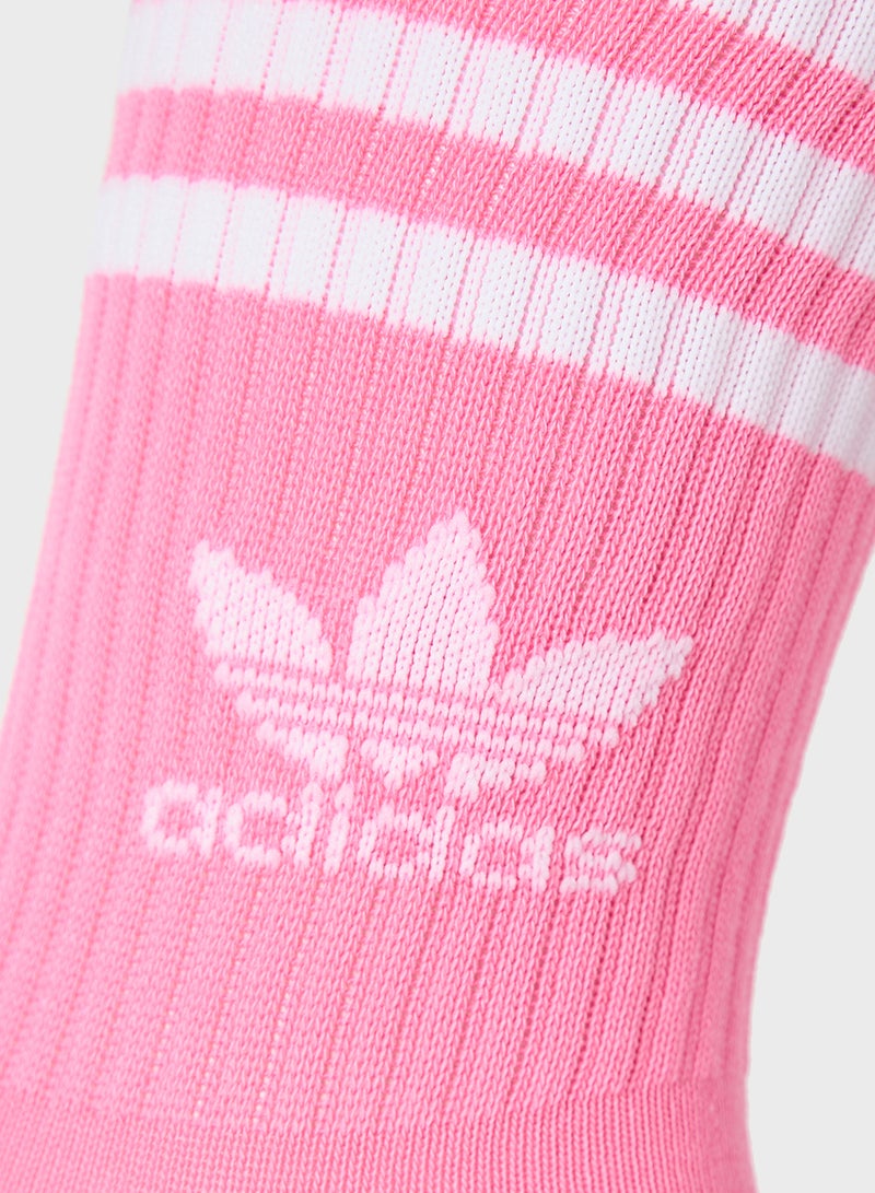 3 Pack 3 Stripe Crew Socks