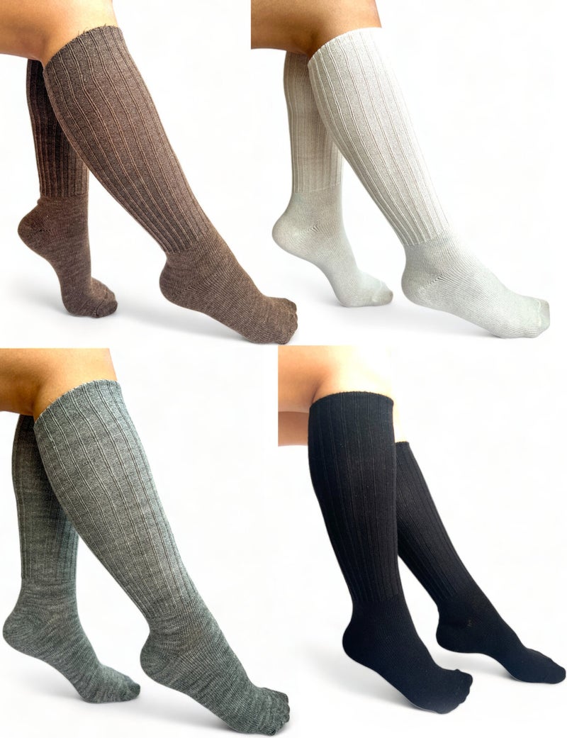 4 Pairs Below Knee Winter Women's Wool Sleeping Socks Soft Touch