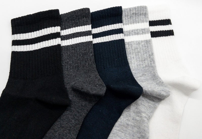 12 Pairs Unisex Solid Colors Tennis Socks