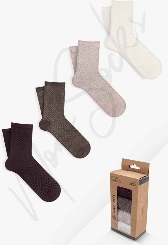 Women's Zigzag Patterned Boxed Women's Socket Socks