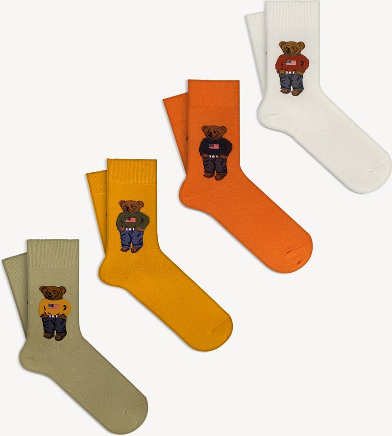 4-Piece Teddy Bear Socks