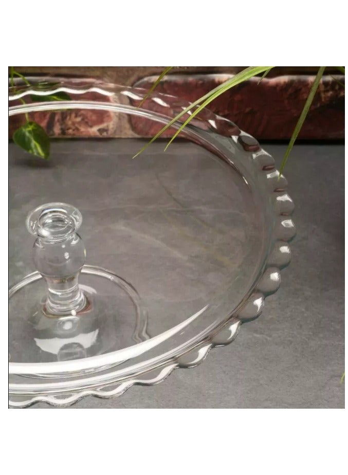 Maxi Patisserie Footed Glass Serving Plate, 370 Mm Diameter, 117 Mm Height