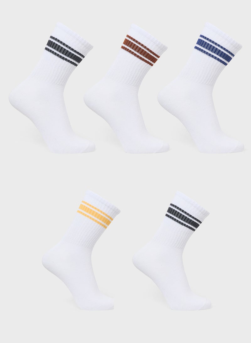 Youth 5 Pack Logo Socks