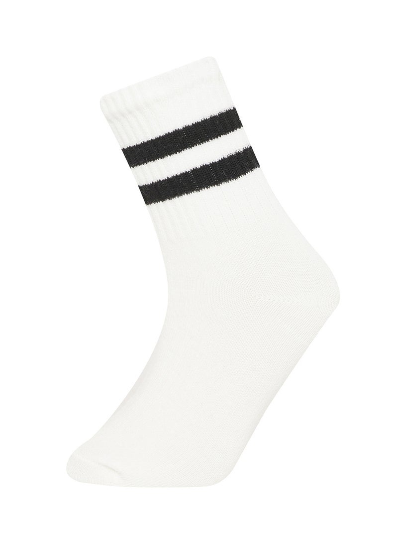 3-Pack Cotton Ring Patterned Long Socks