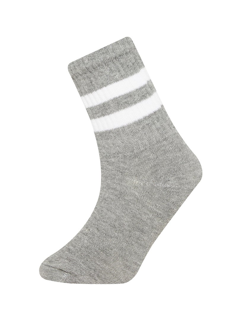 3-Pack Cotton Ring Patterned Long Socks