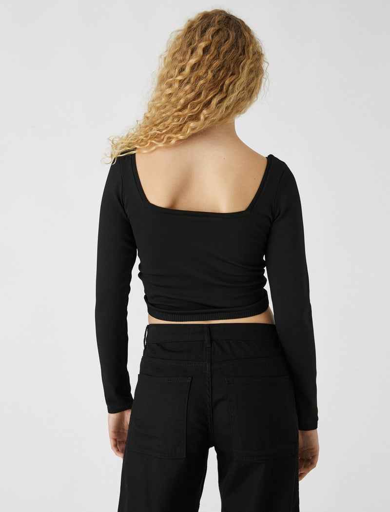 Drawstring Crop Sweater