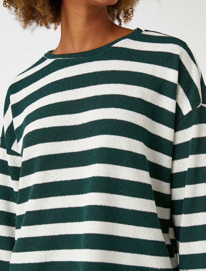 Crew Neck Sweater Long Sleeve Patterned