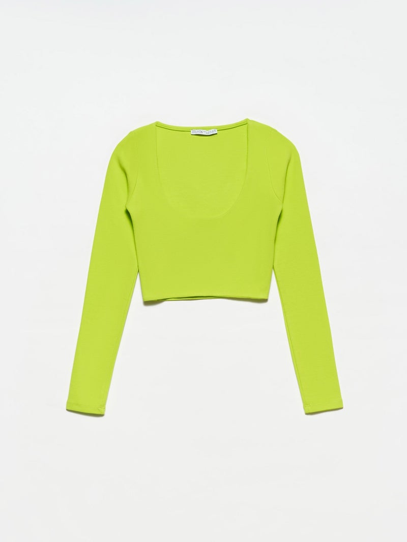 30111 Long Sleeve Top-Lime