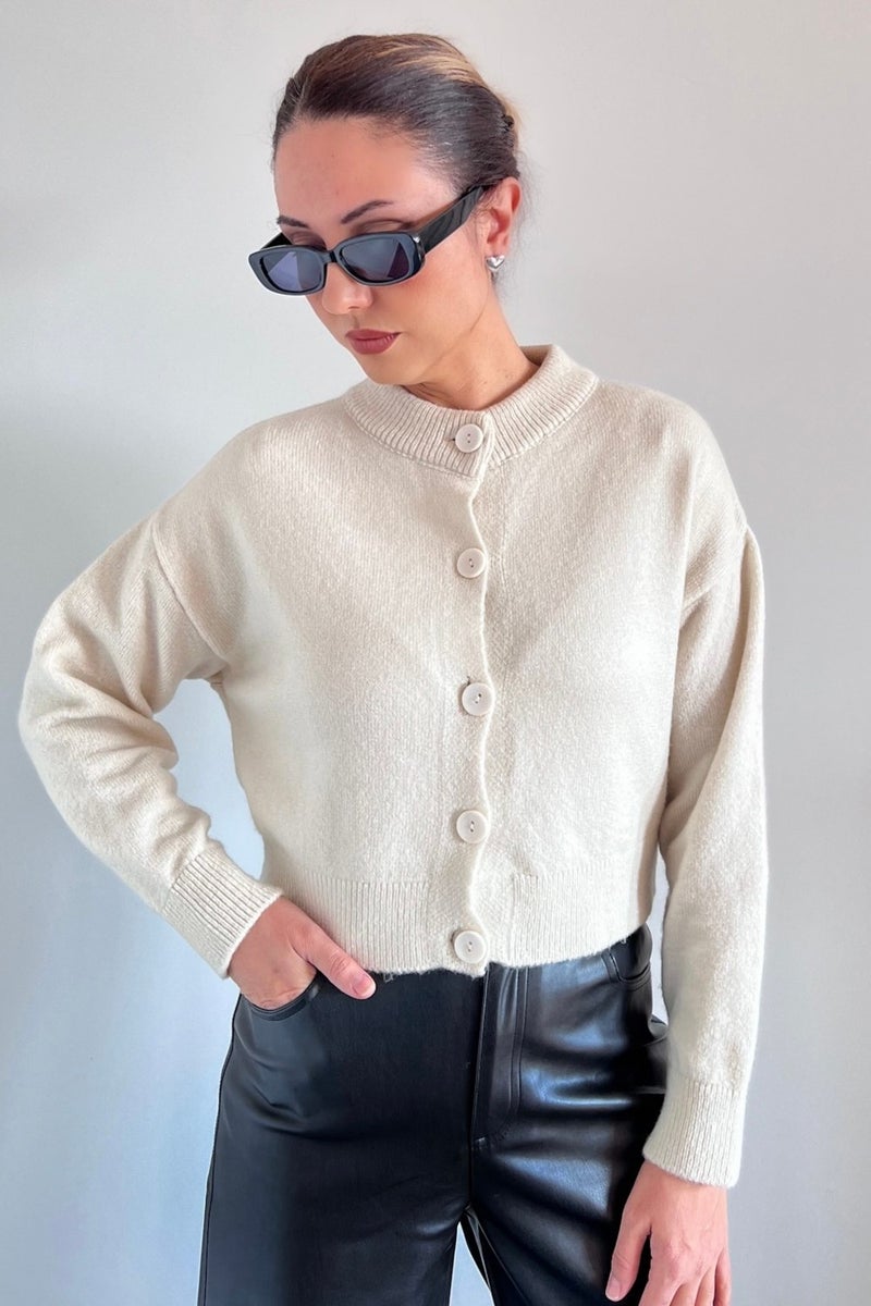 Women's Crop Soft Texture Cardigan