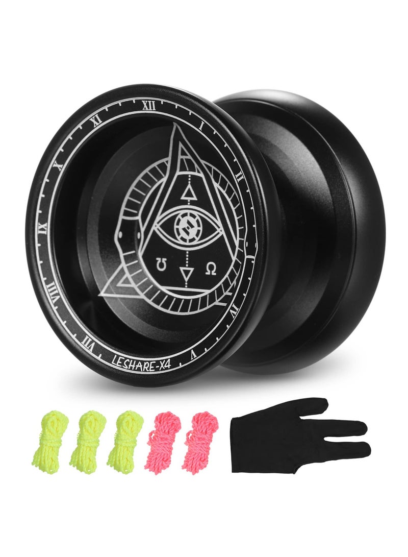 Professional Responsive Aluminum Yoyo for Kids and Beginners with Gift Strings and Glove