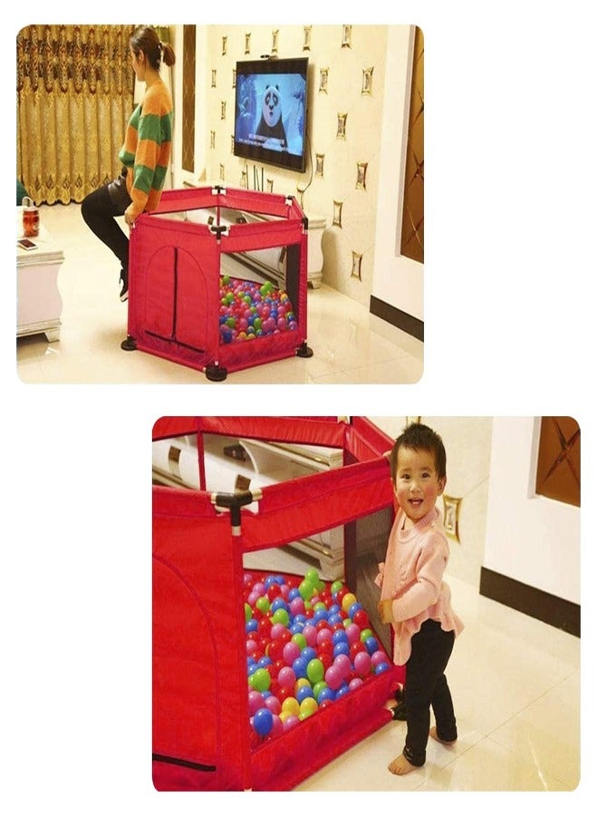 Portable Baby Safety Playpen Fence with Zipper Door – 130x66cm, Includes 10 Ocean Balls